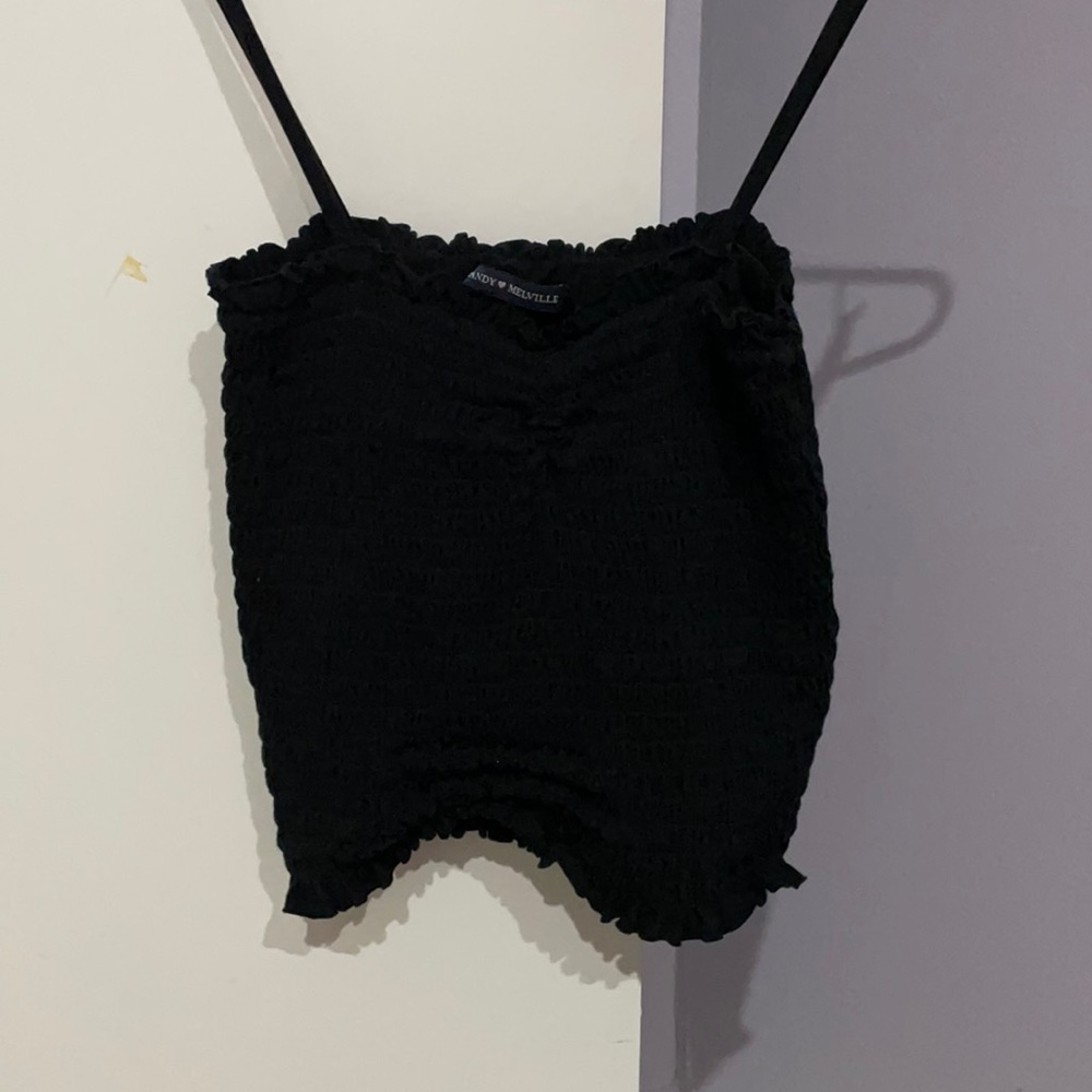 Brandy Melville tube tank top with straps, ruffle detail